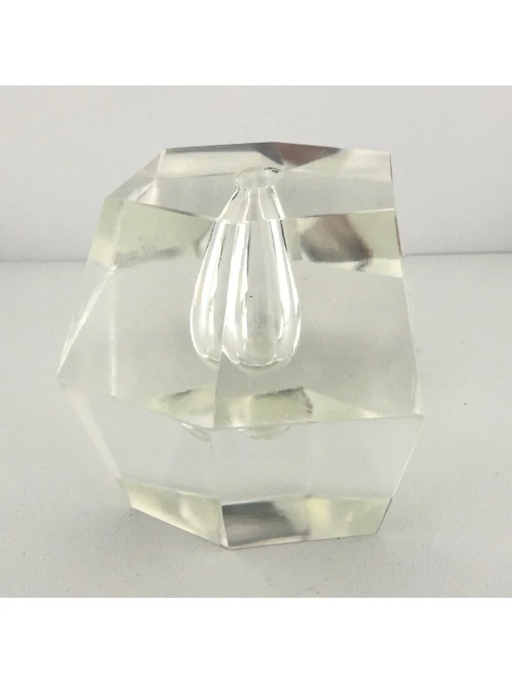 Mid Century Modern Cut Crystal Blossom Vase Paperweight Made in Japan